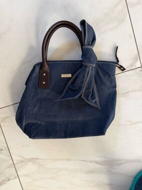 Kate Spade - Vintage Kate Spade - Denim Bow Tote Bag with Leather Handles.